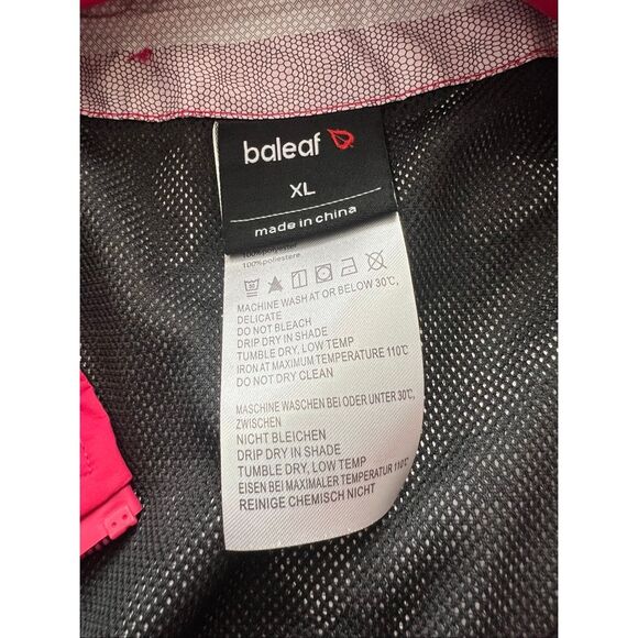 Baleaf Rose Red Waterproof Cycling Rain Jacket W Hideaway Hood XL - Picture 7 of 9